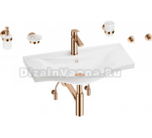 Комплект 9 в 1 Wellsee Bisou 201007384 глянцевый белый, розовое золото