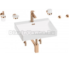 Комплект 9 в 1 Wellsee DeSire 201007564 глянцевый белый, розовое золото