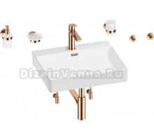 Комплект 9 в 1 Wellsee DeSire 201007584 глянцевый белый, розовое золото