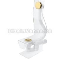 Слив-перелив для ванны VEGA V55R 70GM Э МК 45 мм, полуавтомат, матовое золото, с сифоном