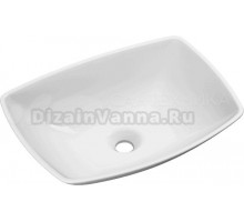 Накладная раковина Florentina Моника 56 глянцевая белая, прямоугольная, литьевой мрамор