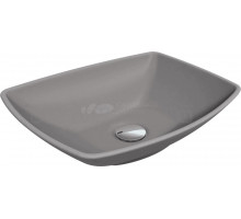 Накладная раковина Florentina Моника 56 серый шелк, прямоугольная, литьевой мрамор