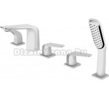 Смеситель на борт ванны Rose R1312F белый, хром