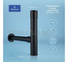 Сифон для раковины Wellsee Drainage System 182115000 32 мм, бутылочный, матовый черный