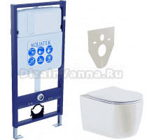 Комплект Унитаз подвесной AQUATEK Европа New AQ1106-00 безободковый, с микролифтом + Инсталляция Standard INS-0000012
