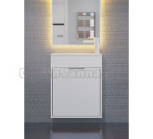 Тумба с раковиной Uperwood Modul 50 подвесная, 1 дверца, матовая белая