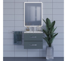 Мебель для ванной комнаты Uperwood Foster 60 подвесная, 2 ящика, серый графит