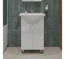 Тумба с раковиной Orange Samara 45 белый глянец, со смесителем