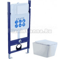 Комплект Унитаз подвесной AQUATEK Либра New AQ0530N-00 безободковый, с микролифтом + Инсталляция Eco Standard INS-0000014
