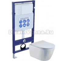 Комплект Унитаз подвесной AQUATEK Бетта AQ1253W-00 безободковый, с микролифтом + Инсталляция Standard INS-0000012
