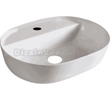 Накладная раковина Point Виктория PN43066 51 глянцевая белая, овальная, с 1 отверстием под смеситель