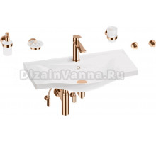 Комплект 9 в 1 Wellsee Bisou 201007394 глянцевый белый, розовое золото