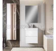 Мебель для ванной комнаты AQUATON Сканди 55 белый глянец, белый матовый, зеркало DIWO Элиста