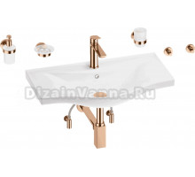 Комплект 9 в 1 Wellsee Bisou 201007414 глянцевый белый, розовое золото