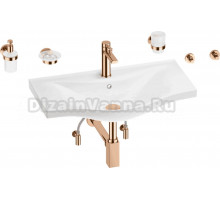 Комплект 9 в 1 Wellsee Bisou 201007419 глянцевый белый, розовое золото