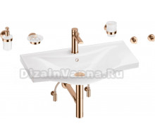 Комплект 9 в 1 Wellsee Bisou 201007429 глянцевый белый, розовое золото