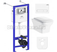 Комплект Lavinia Boho Унитаз подвесной Bristol Rimless 3305101R + Крышка-сиденье Bristol 33290500 с микролифтом + Инсталляция RelFix 38010020 + Кнопка RelFix 3805001W белая