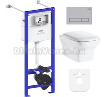 Комплект Lavinia Boho Унитаз подвесной Bristol Rimless 3305101R + Крышка-сиденье Bristol 33290500 с микролифтом + Инсталляция RelFix 38010020 + Кнопка RelFix 380501MC матовый хром