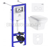 Комплект Lavinia Boho Унитаз подвесной Bristol Rimless 3305101R + Крышка-сиденье Bristol 33290500 с микролифтом + Инсталляция RelFix 38010020 + Кнопка RelFix 3805002W белая