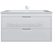 Тумба с раковиной Uperwood Modul 100 подвесная, 2 ящика, матовая белая