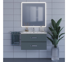 Мебель для ванной комнаты Uperwood Foster 80 подвесная, 2 ящика, серый графит