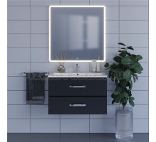 Мебель для ванной комнаты Uperwood Foster 80 подвесная, 2 ящика, матовая черная