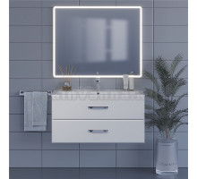 Мебель для ванной комнаты Uperwood Foster 100 подвесная, 2 ящика, белая
