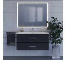 Мебель для ванной комнаты Uperwood Foster 100 подвесная, 2 ящика, матовая черная