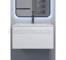 Тумба с раковиной Uperwood Parma Premium 65 подвесная, 1 ящик, матовая белая