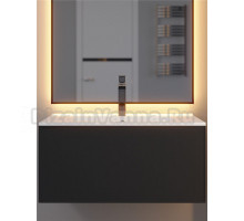 Тумба с раковиной Uperwood Parma Premium 75 подвесная, 1 ящик, матовая черная