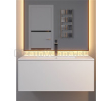 Тумба с раковиной Uperwood Parma Premium 85 подвесная, 1 ящик, матовая белая