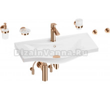 Комплект 9 в 1 Wellsee Bisou 201007444 глянцевый белый, розовое золото