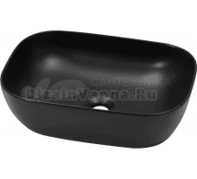 Накладная раковина Melana MLN-320328MB 46 матовая черная, прямоугольная, фаянс