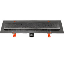 Душевой трап (лоток) Creto Points CRE-550 PB 55 см, решетка черная, с сифоном