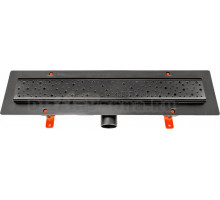 Душевой трап (лоток) Creto Points CRE-450 PB 45 см, решетка черная, с сифоном