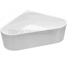 Акриловая ванна Abber AB9446MW 150x150 см, угловая, пристенная, белая матовая, четверть круга, с каркасом, со сливом-переливом