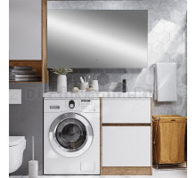 Мебель для ванной комнаты AQUATON Лондри 60 R дуб сантана, белый, зеркало DIWO Элиста