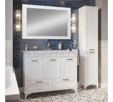 Мебель для ванной комнаты Sanflor Ванесса 105 напольная, белая, зеркало STWORKI Рандерс