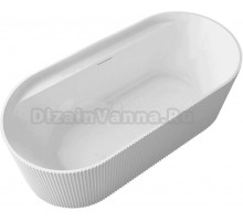 Акриловая ванна Abber AB9444MW 170x80 см, отдельностоящая, белая матовая, овальная, с каркасом, со сливом-переливом