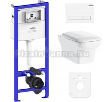 Комплект Lavinia Boho Унитаз подвесной Bristol Rimless 3305101R + Крышка-сиденье Bristol 33290500 с микролифтом + Инсталляция RelFix 38010010 + Кнопка RelFix 3805001W белая