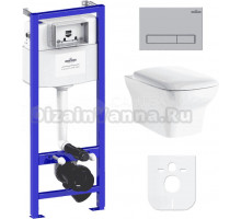 Комплект Lavinia Boho Унитаз подвесной Bristol Rimless 3305101R + Крышка-сиденье Bristol 33290500 с микролифтом + Инсталляция RelFix 38010010 + Кнопка RelFix 380501MC матовый хром