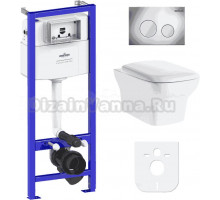 Комплект Lavinia Boho Унитаз подвесной Bristol Rimless 3305101R + Крышка-сиденье Bristol 33290500 с микролифтом + Инсталляция RelFix 38010010 + Кнопка RelFix 3805002C хром