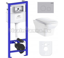 Комплект Lavinia Boho Унитаз подвесной Bristol Rimless 3305101R + Крышка-сиденье Bristol 33290500 с микролифтом + Инсталляция RelFix 38010010 + Кнопка RelFix 380502MC матовый хром