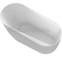 Акриловая ванна Abber AB9491-1.7 170x80 см, отдельностоящая, белая матовая, овальная, с каркасом, со сливом-переливом