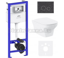 Комплект Lavinia Boho Унитаз подвесной Bristol Rimless 3305101R + Крышка-сиденье Bristol 33290500 с микролифтом + Инсталляция RelFix 38010010 + Кнопка RelFix 38050902 greek black