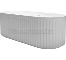 Акриловая ванна Abber AB9410-1.7 170x80 см, отдельностоящая, белая матовая, овальная, с каркасом, со сливом-переливом