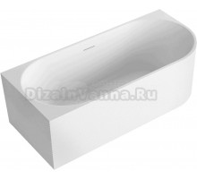 Акриловая ванна Abber AB9438-1.7 L 170x80 см, левая, пристенная, белая матовая, овальная, с каркасом, со сливом-переливом