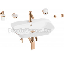 Комплект 9 в 1 Wellsee Eclatant 201007464 глянцевый белый, розовое золото