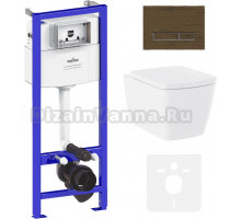 Комплект Lavinia Boho Унитаз подвесной Aveo Rimless 3306101R + Крышка-сиденье Aveo 33290600 с микролифтом + Инсталляция RelFix 38010010 + Кнопка RelFix 3805005T венге