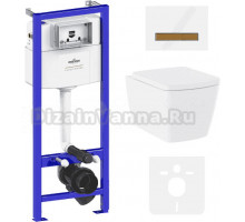 Комплект Lavinia Boho Унитаз подвесной Aveo Rimless 3306101R + Крышка-сиденье Aveo 33290600 с микролифтом + Инсталляция RelFix 38010010 + Кнопка RelFix 38050703 белая, светлое дерево